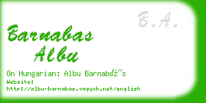 barnabas albu business card